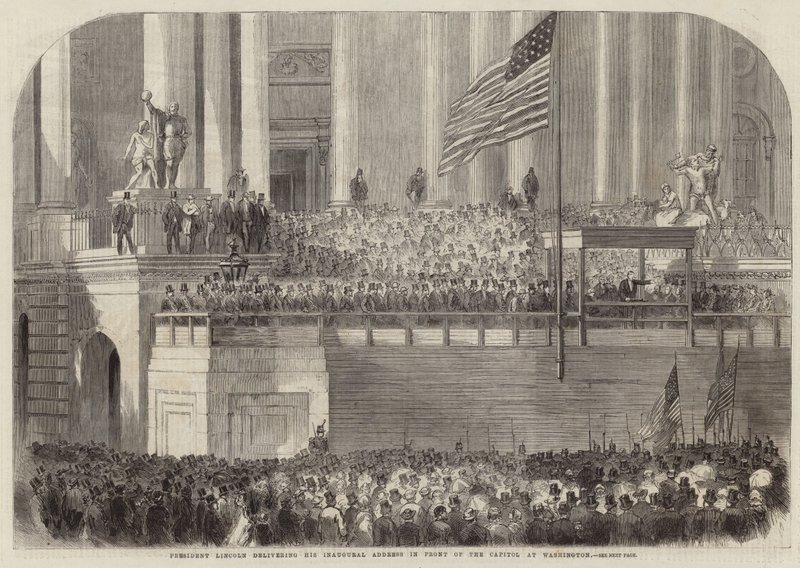 President Lincoln delivering his inaugural address by English School