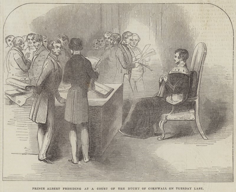 Prince Albert presiding at a Court of the Duchy of Cornwall on Tuesday Last by English School