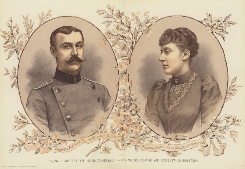 Prince Aribert of Anhalt-Dessau and Princess Louise of Schleswig-Holstein by English School