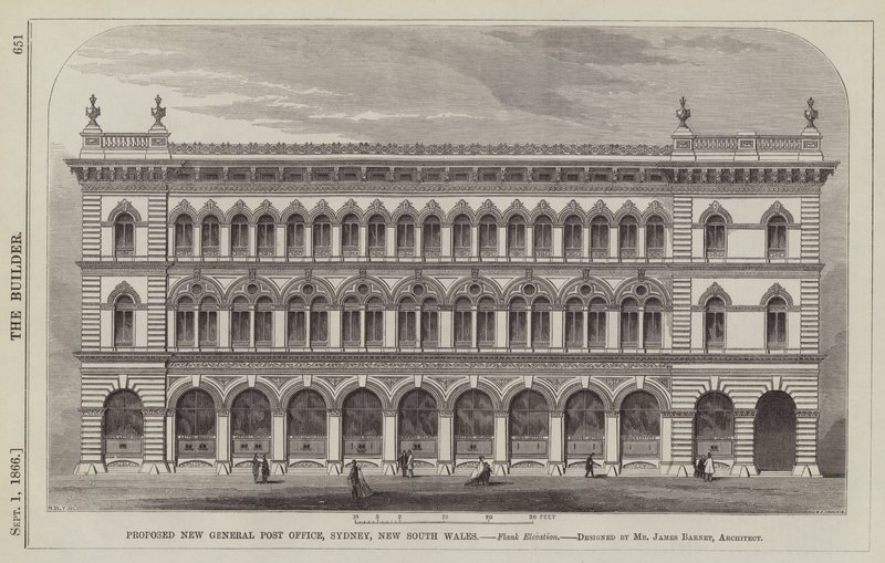 Proposed New General Post Office, Sydney, New South Wales (engraving) by English School