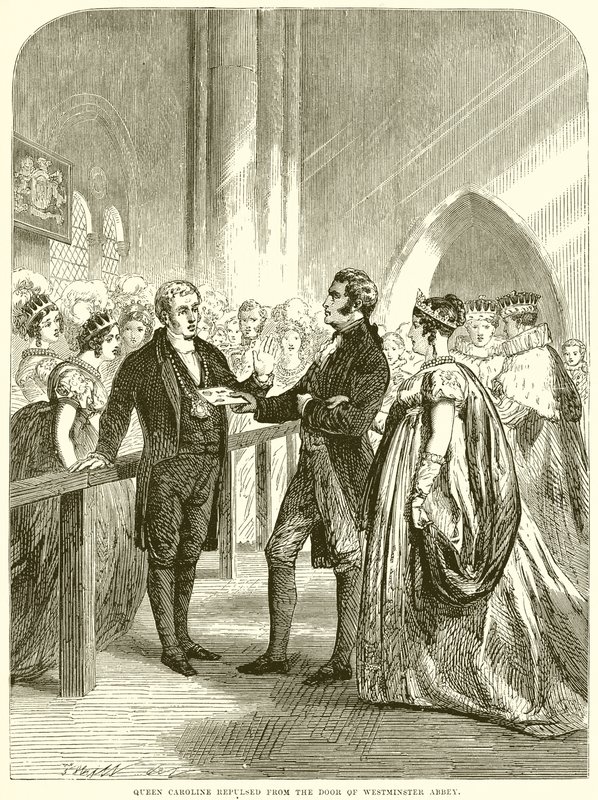 Queen Caroline repulsed from the Door of Westminster Abbey by English School