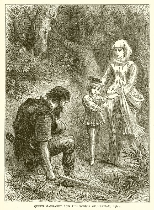 Queen Margaret and the Robber of Hexham, 1460 by English School