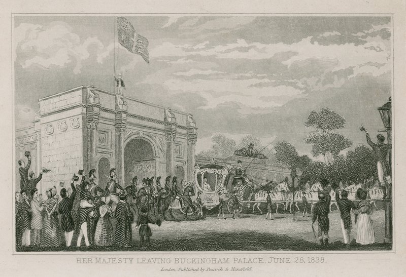 Queen Victoria Leaving Buckingham Palace, 28 June 1838 by English School