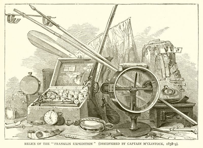Relics of the Franklin Expedition (Discovered by Captain McClintock, 1858-9) by English School