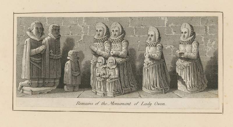 Remains of the monument to Lady Owen by English School