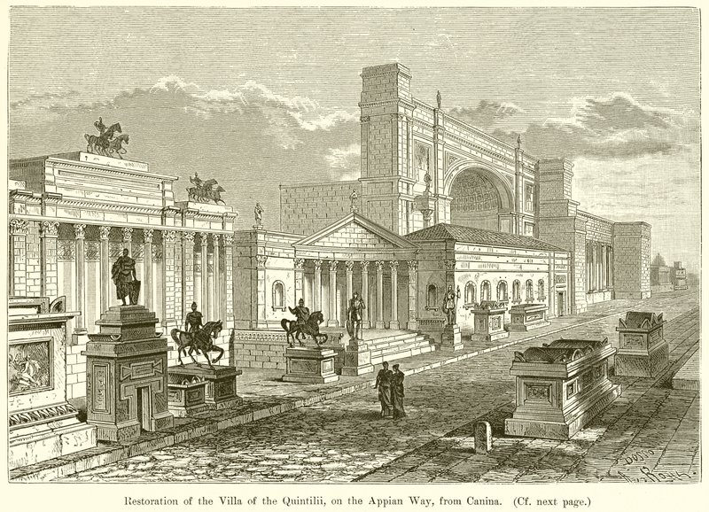 Restoration of the Villa of the Quintilii, on the Appian Way, from Canina by English School