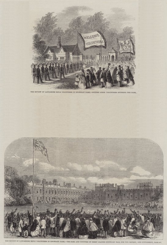 Review of the Lancashire Rifle Volunteers in Knowsley Park by English School