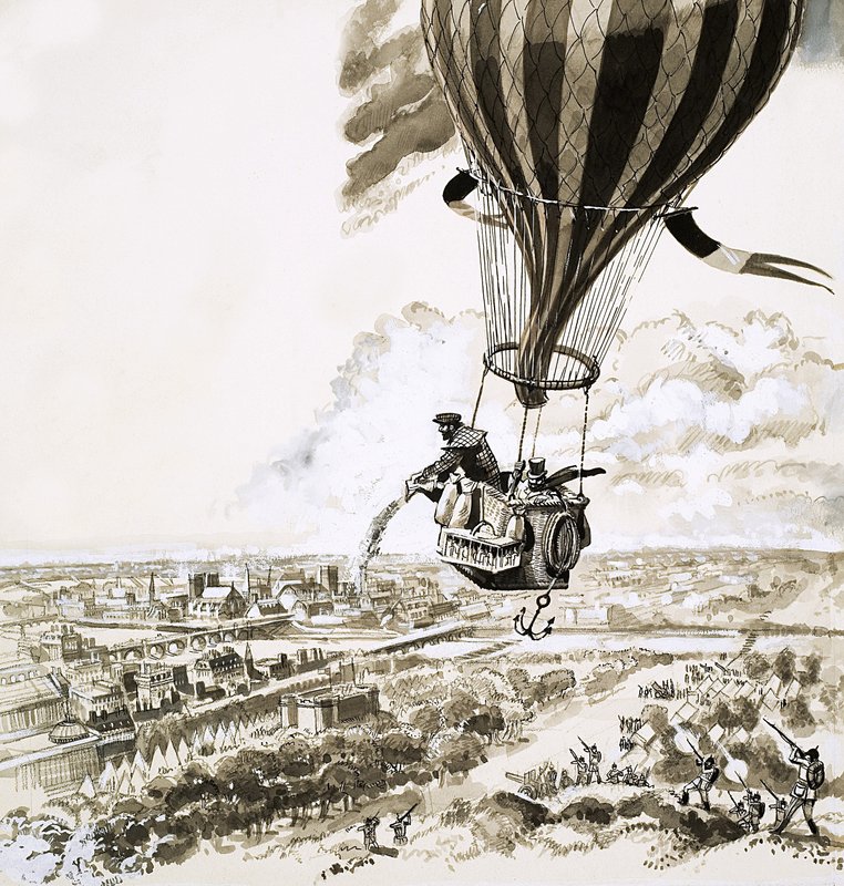 Rolier and Bezier Sent with a Message by Balloon During World War I by English School