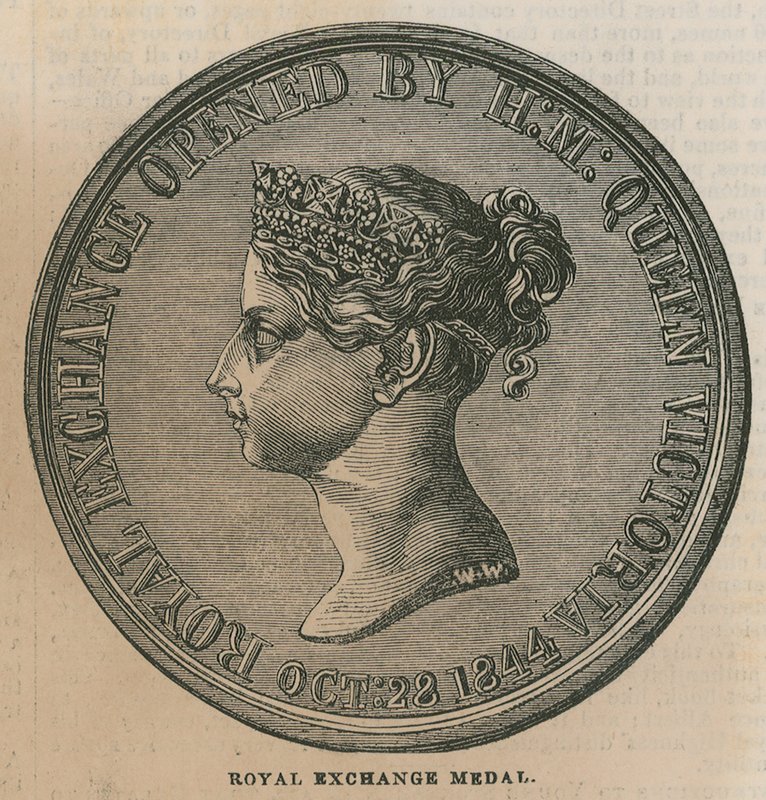 Royal Exchange Medal, Struck to Commemorate the Opening of the Royal Exchange in 1844 by English School