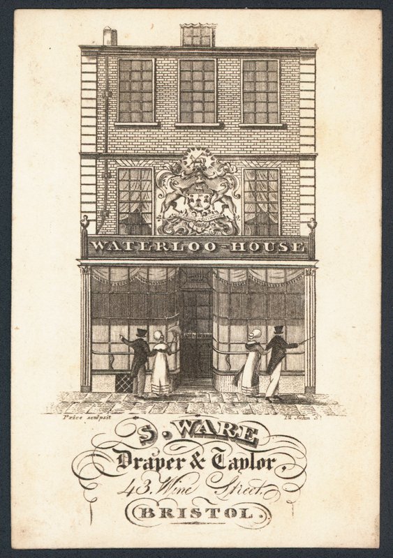 S Ware, draper and tailor, trade card by English School