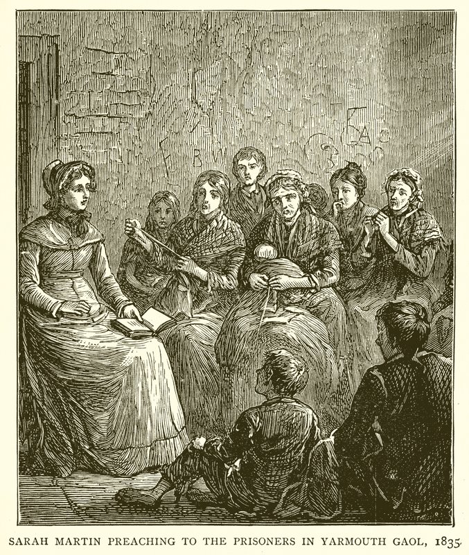 Sarah Martin Preaching to the Prisoners in Yarmouth Gaol, 1835 by English School