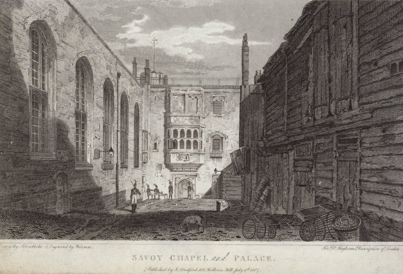Savoy Chapel and Palace, London, 1807 by English School