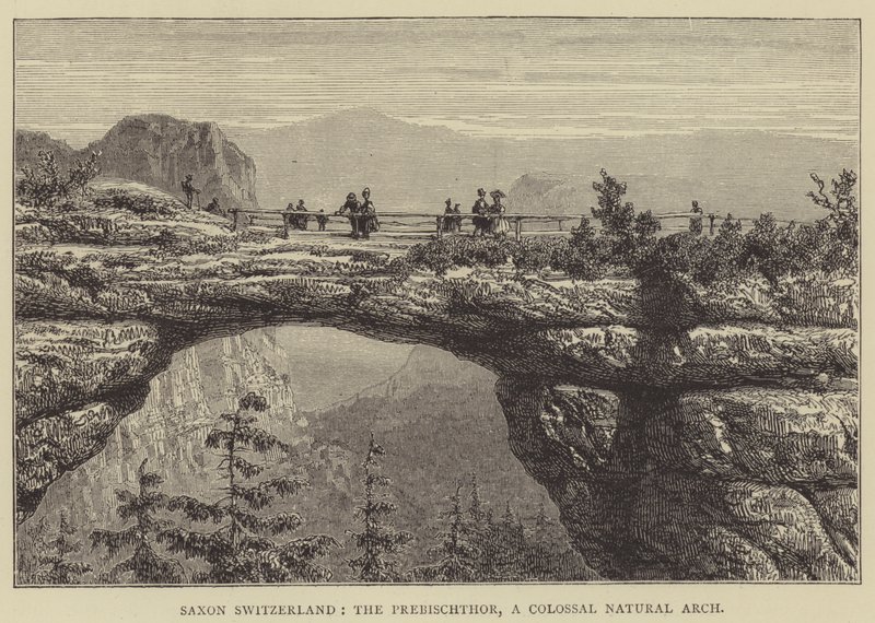 Saxon Switzerland, The Prebischthor, A Colossal Natural Arch by English School