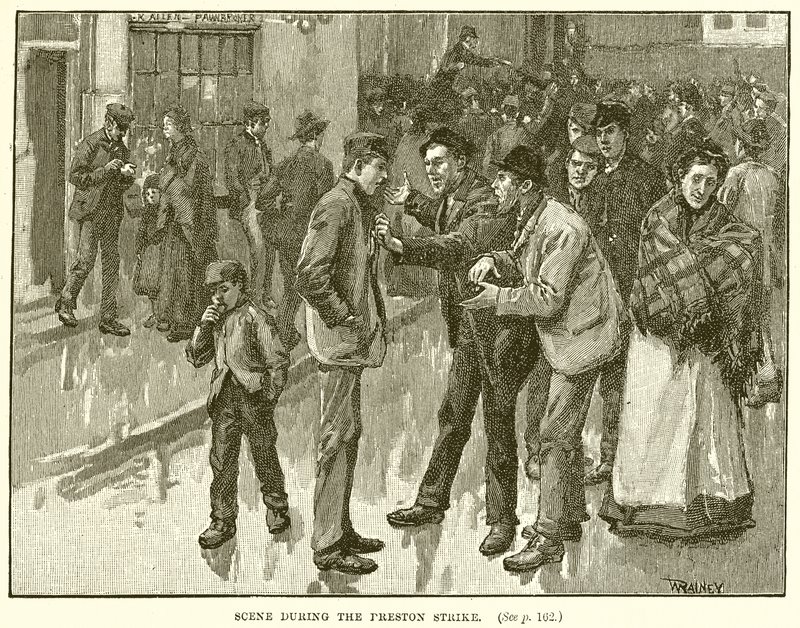 Scene During the Preston Strike by English School