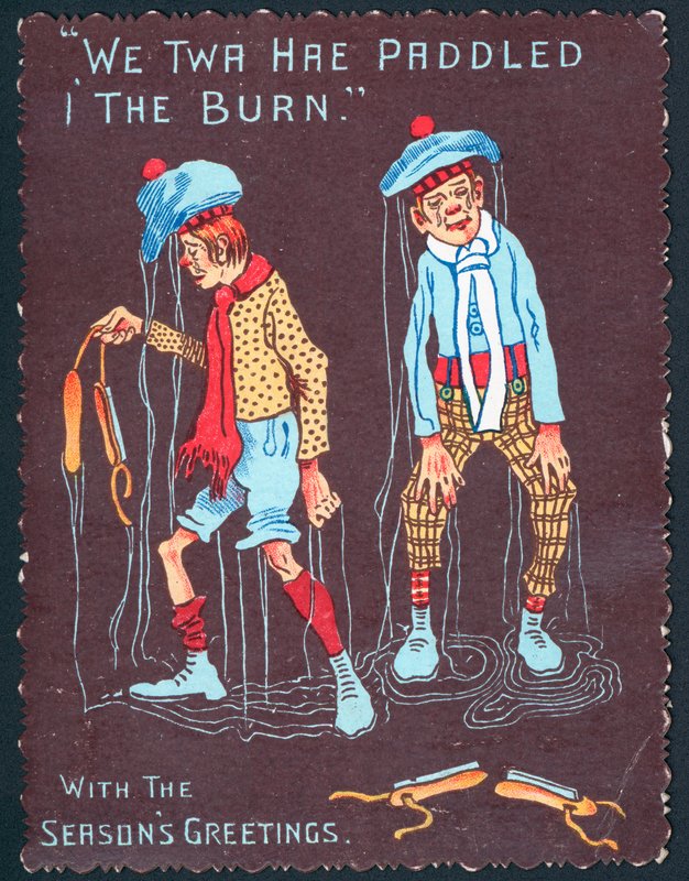 Scotsmen dripping wet by English School