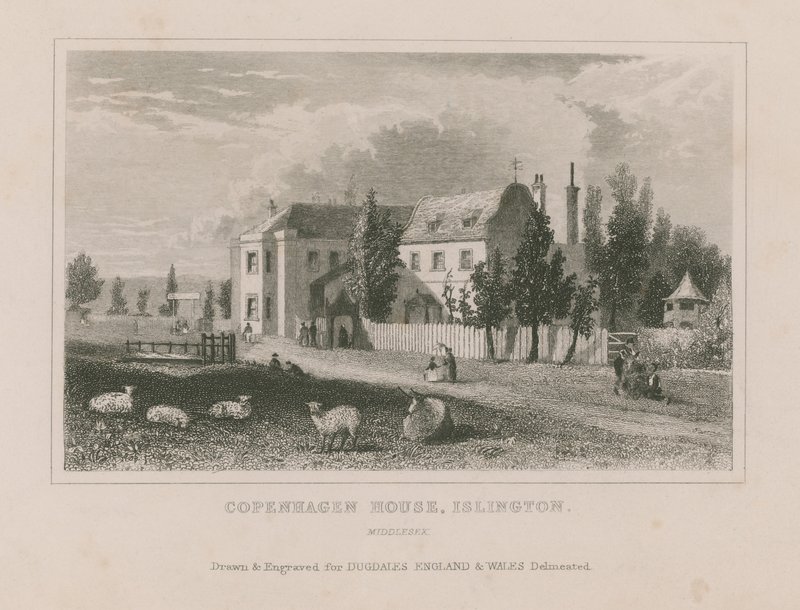 Sheep Grazing on Ground Before the Copenhagen House by English School