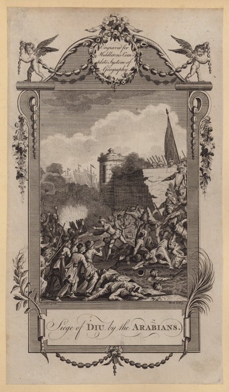 Siege of Diu by the Arabians by English School