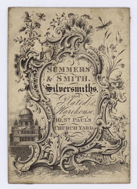 Summers & Smith Silversmiths, trade card by English School