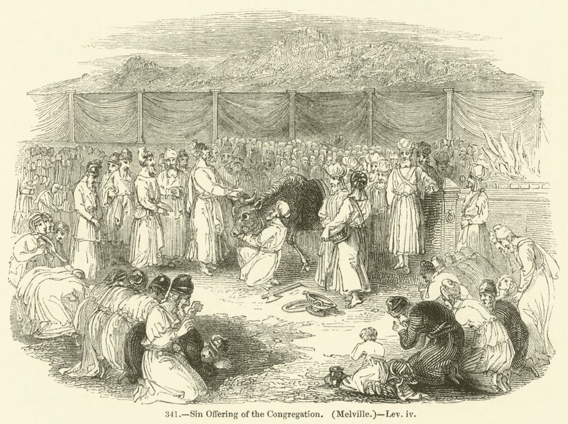 Sin Offering of the Congregation, Melville, Leviticus iv by English School