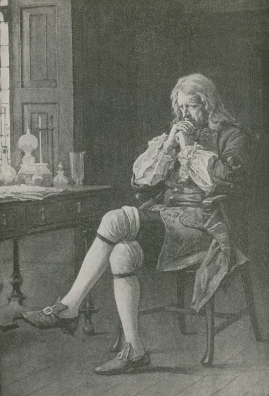 Sir Isaac Newton Sits Dreaming by English School