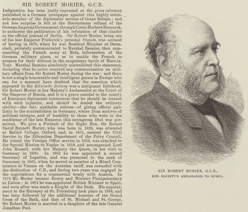 Sir Robert Morier, GCB, Her Majesty