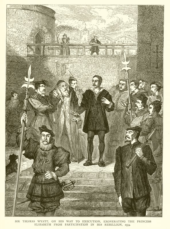 Sir Thomas Wyatt, on his Way to Execution, exonerating the Princess Elizabeth from Participation in his Rebellion, 1554 by English School