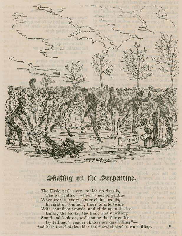 Skating on the Serpentine, Hyde Park, London by English School