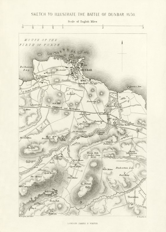Sketch to illustrate the Battle of Dunbar, 1650 by English School