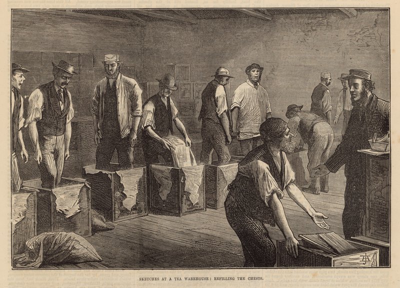 Sketches at a Tea Warehouse: Refilling the Chests by English School