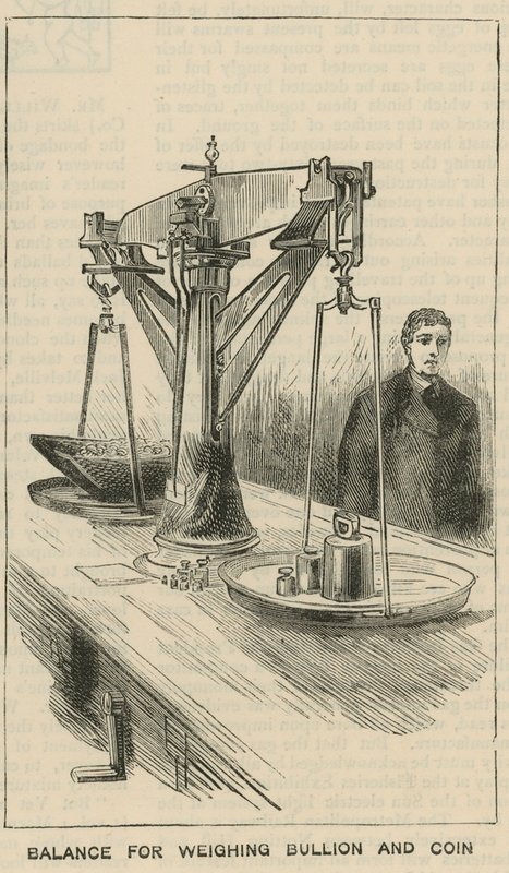 Sketches at the Royal Mint, Tower Hill; Balance for Weighing Bullion and Coin by English School