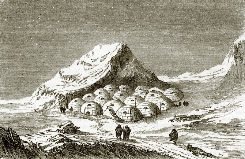 Snow huts of the Esquimaux by English School