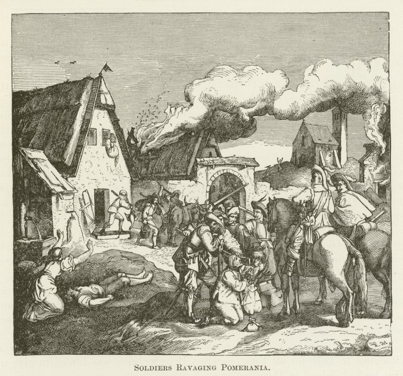 Soldiers Ravaging Pomerania by English School
