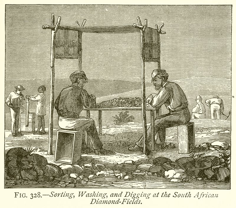 Sorting, Washing, and Digging at the South African Diamond-Fields by English School