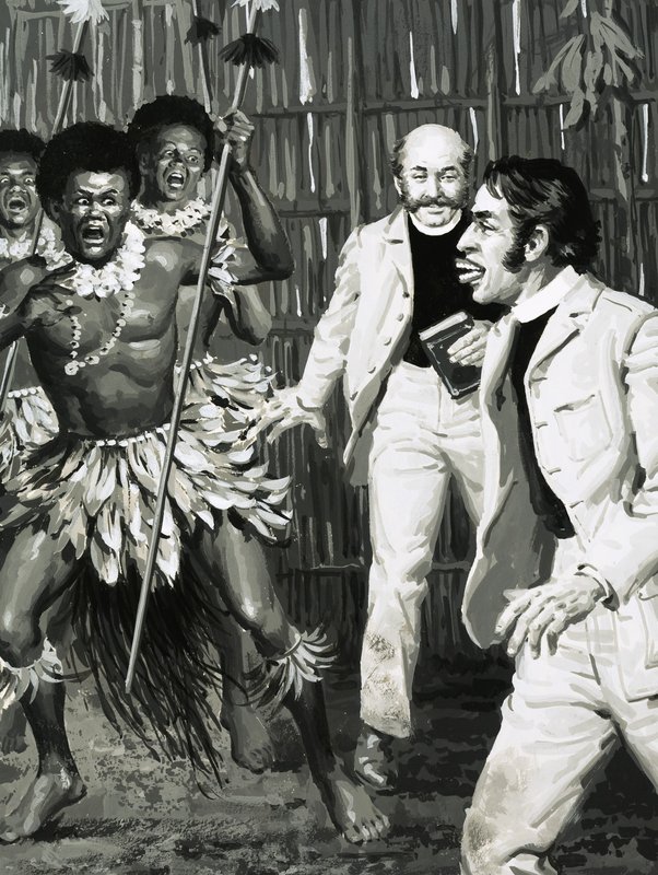 South Sea Island cannibals were quite put off their food when a missionary opened his mouth by English School