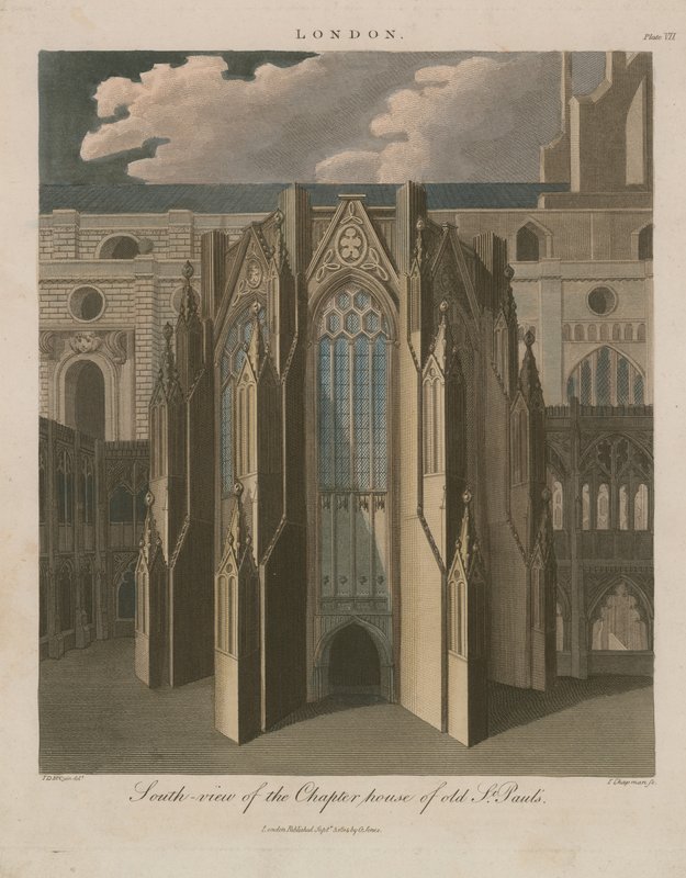 South view of the Chapter House of old St Paul