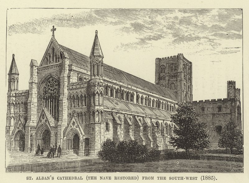 St Albans Cathedral, The Nave Restored, from the South-West, 1885 by English School