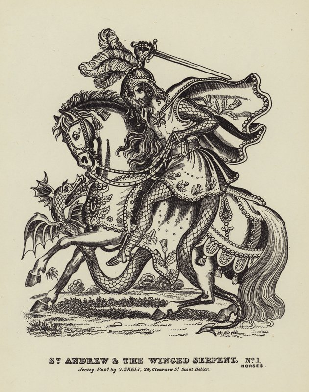 St Andrew and the Winged Serpent by English School