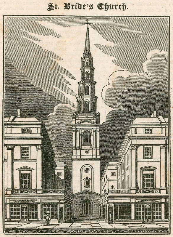 St Brides Church, Fleet Street, London by English School