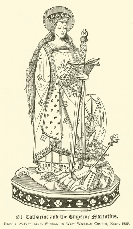 St Catharine and the Emperor Marentius by English School