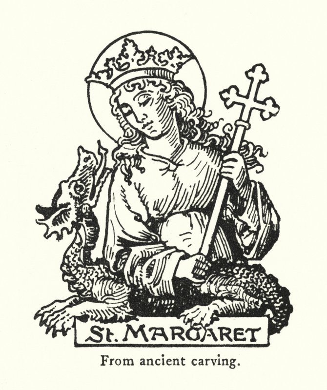 St Margaret, from ancient carving by English School