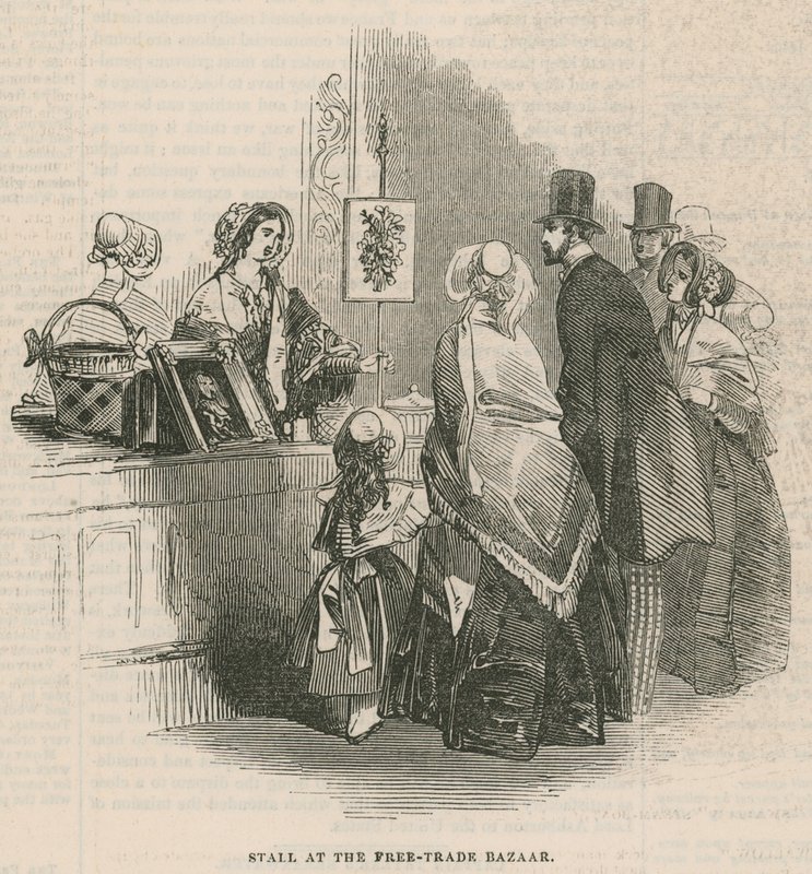 Stall at the Free-Trade Bazaar at Covent Garden, London by English School