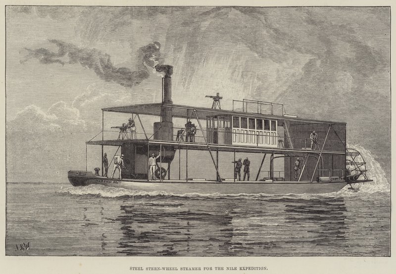 Steel Stern-Wheel Steamer for the Nile Expedition by English School