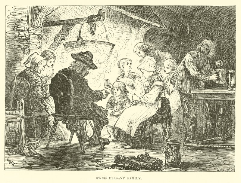 Swiss Peasant Family by English School