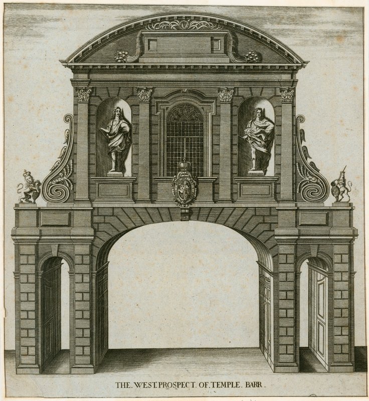 Temple Bar, London, The West Prospect by English School