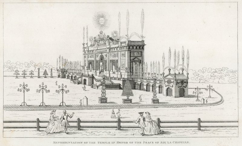 Temple in honour of the Peace of Aix-la-Chapelle 1749 by English School
