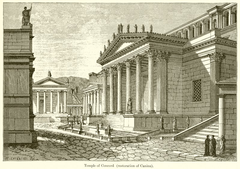 Temple of Concord (Restoration) by English School