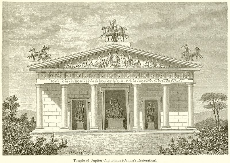 Temple of Jupiter Capitolinus (Caninas Restoration) by English School