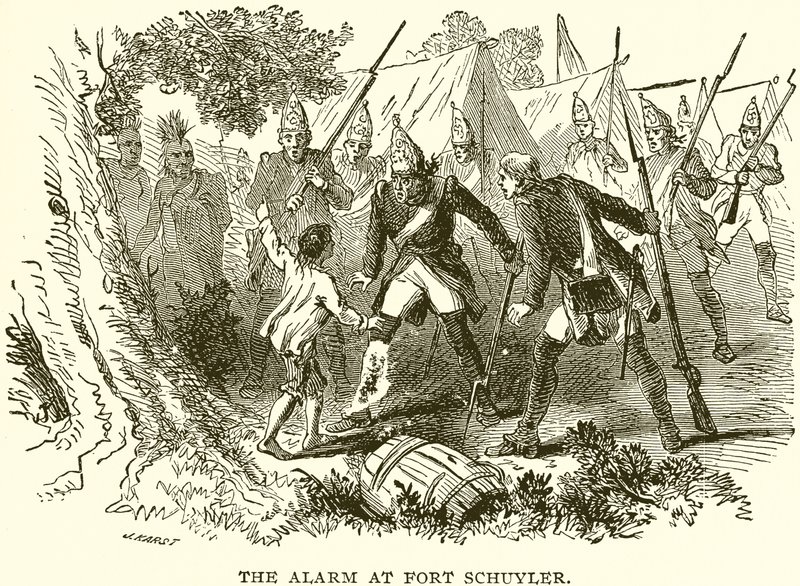 The Alarm at Fort Schuyler by English School