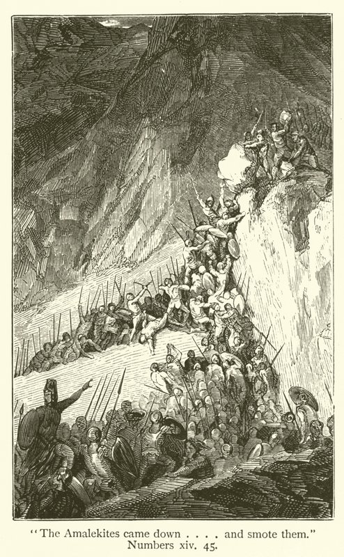 "The Amalekites came down...and smote them", Numbers, xiv, 45 by English School