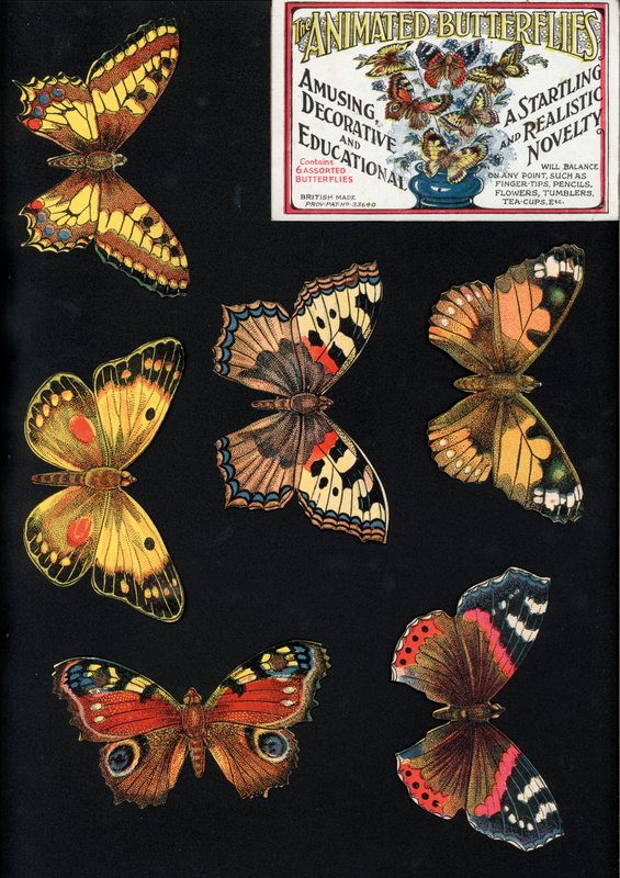 The Animated Butterflies, Amusing, Decorative and Educational, A Startling and Realistic Novelty by English School